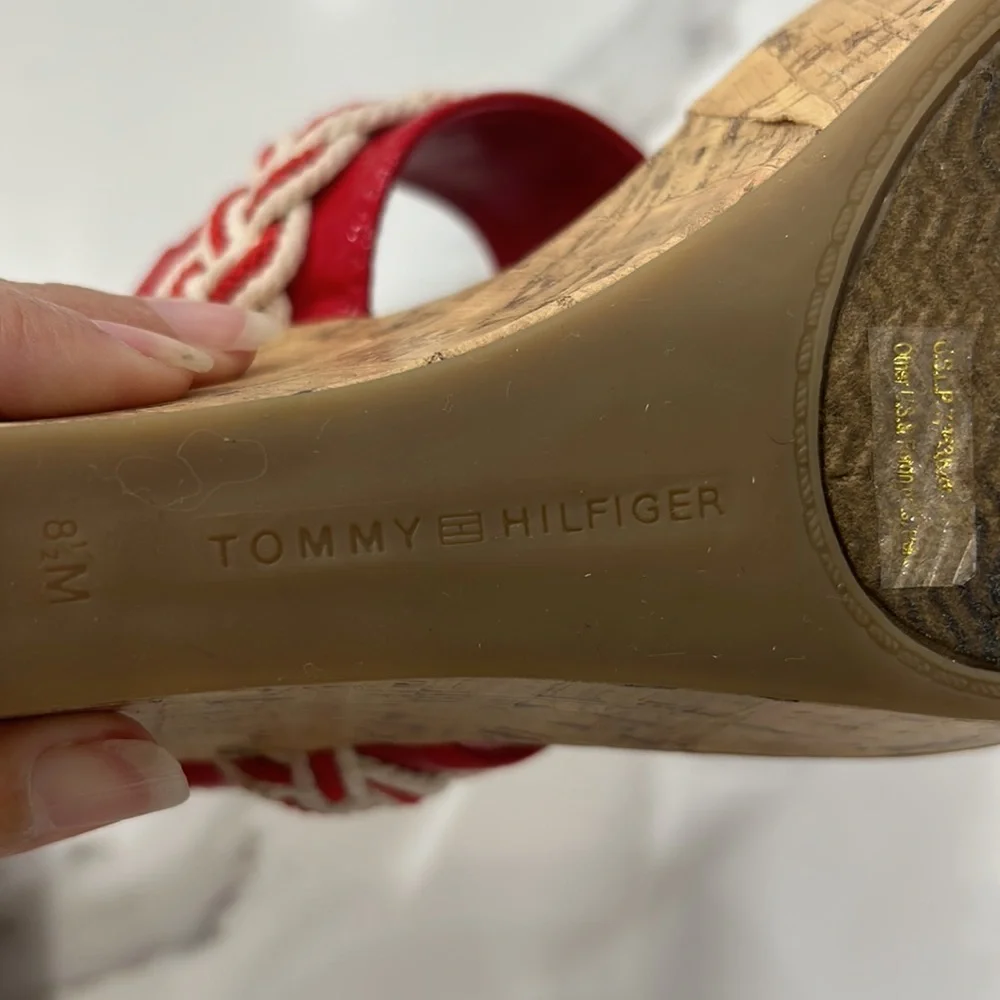 Tommy Hilfiger Cork Wedge Sandals. Size 8.‎ 5 M